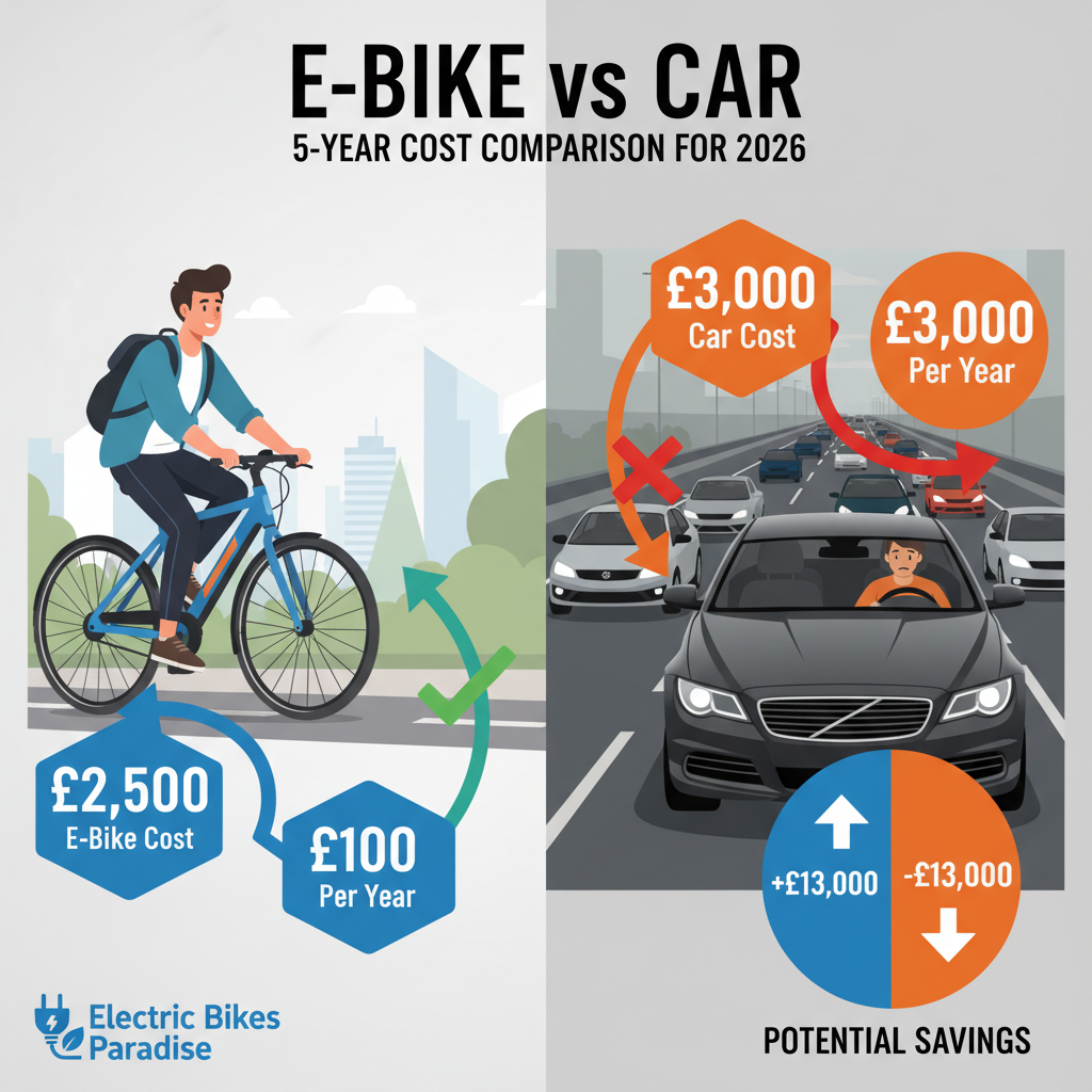 E-Bike vs Car: 5-Year Cost Comparison for 2026