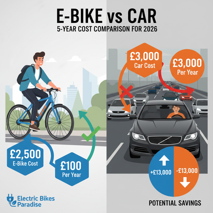 E-Bike vs Car: 5-Year Cost Comparison for 2026