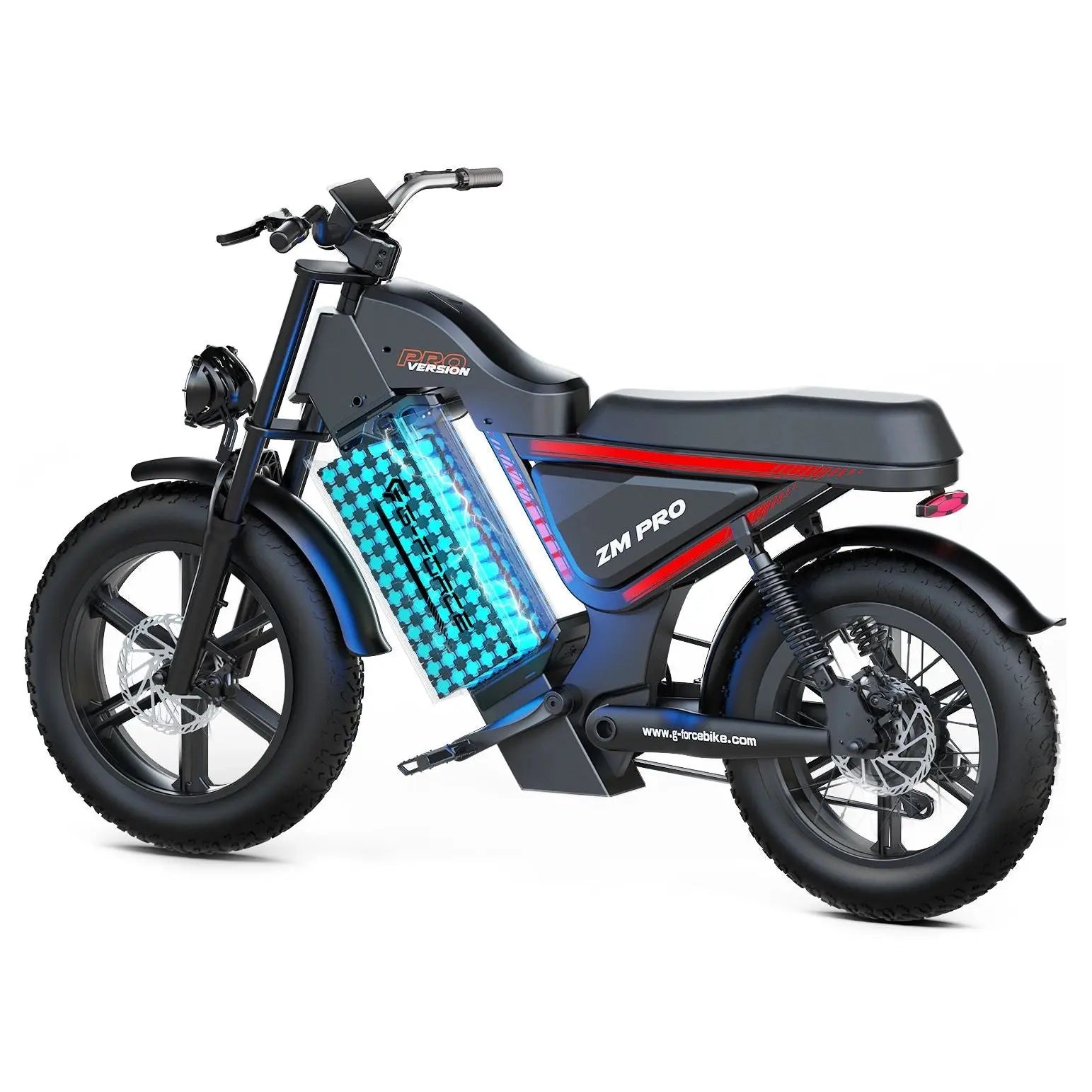 G-Force ZM PRO 1000W 52V Fat Tire Moped-Style Electric Bike  Electric Bikes Paradise