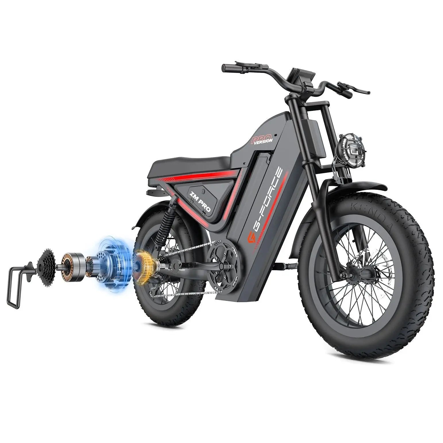 G-Force ZM PRO 1000W 52V Fat Tire Moped-Style Electric Bike  Electric Bikes Paradise