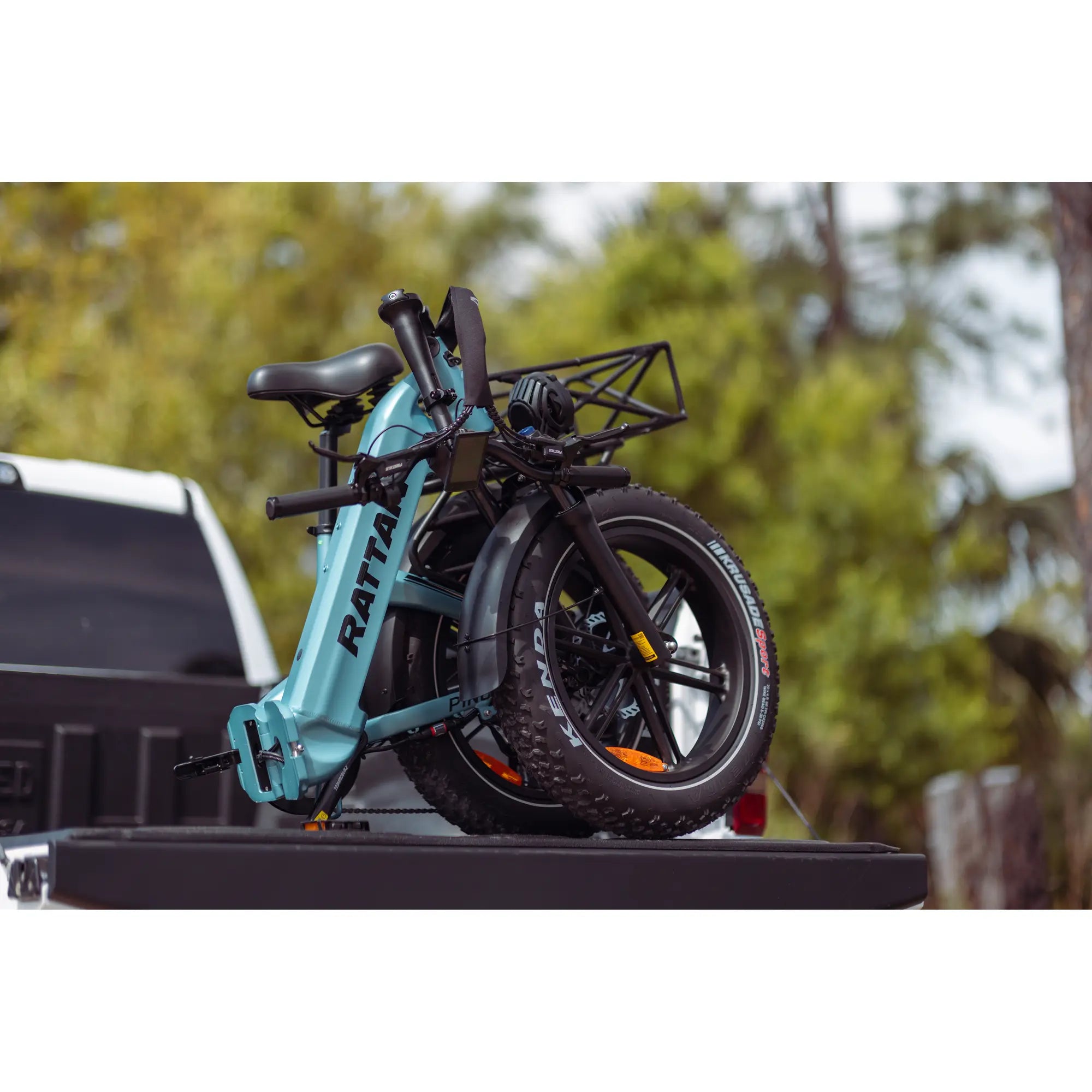 Rattan Pinus Step Thru Folding Fat Tire Electric Bike 