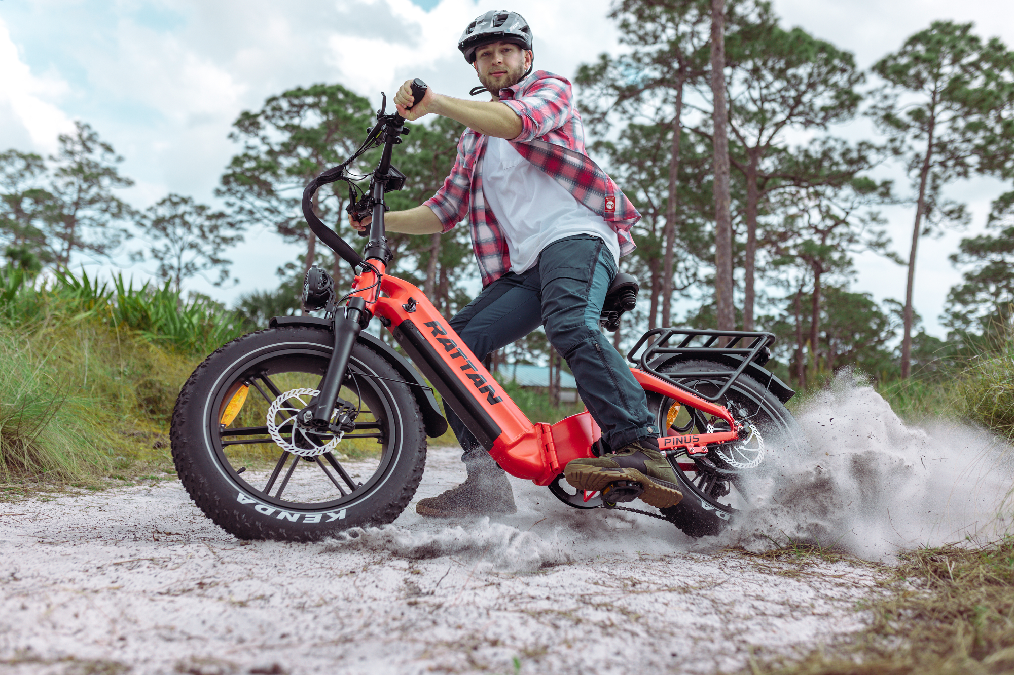 Rattan Pinus Step Thru Folding Fat Tire Electric Bike