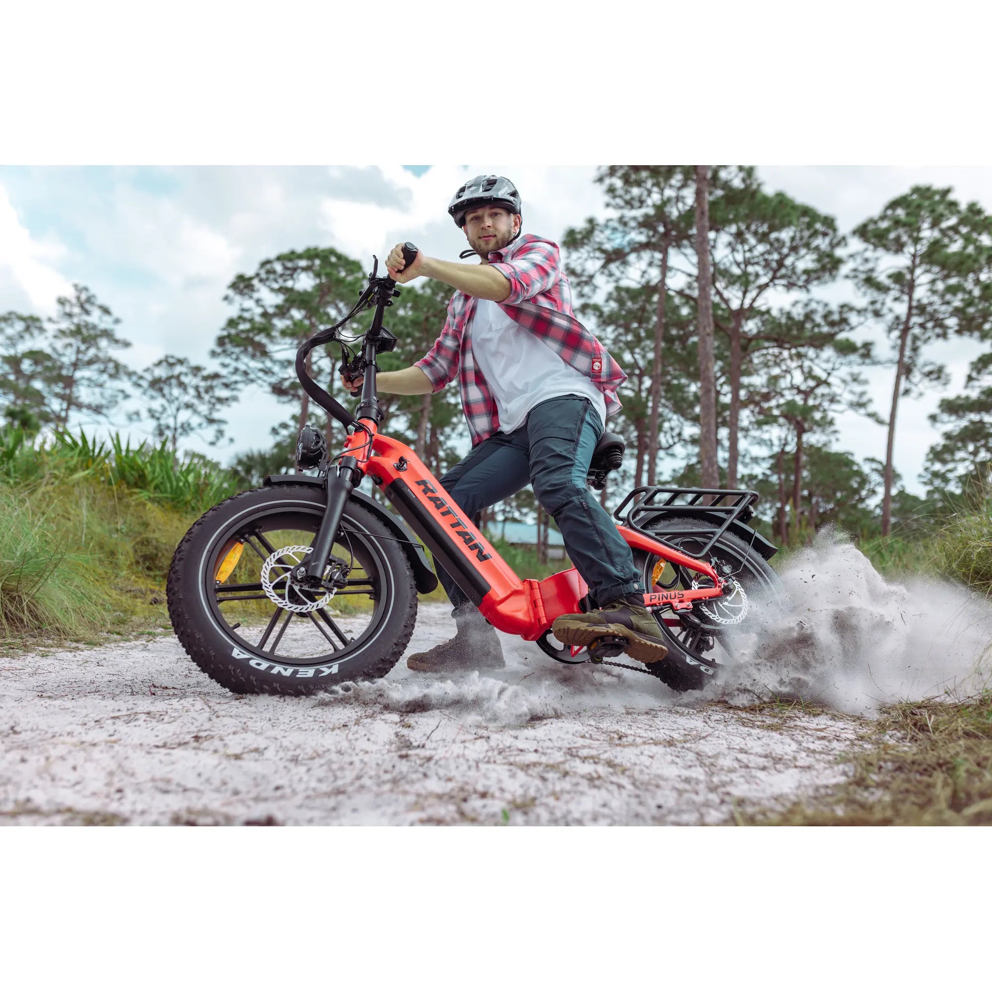 Rattan Pinus Step Thru Folding Fat Tire Electric Bike 