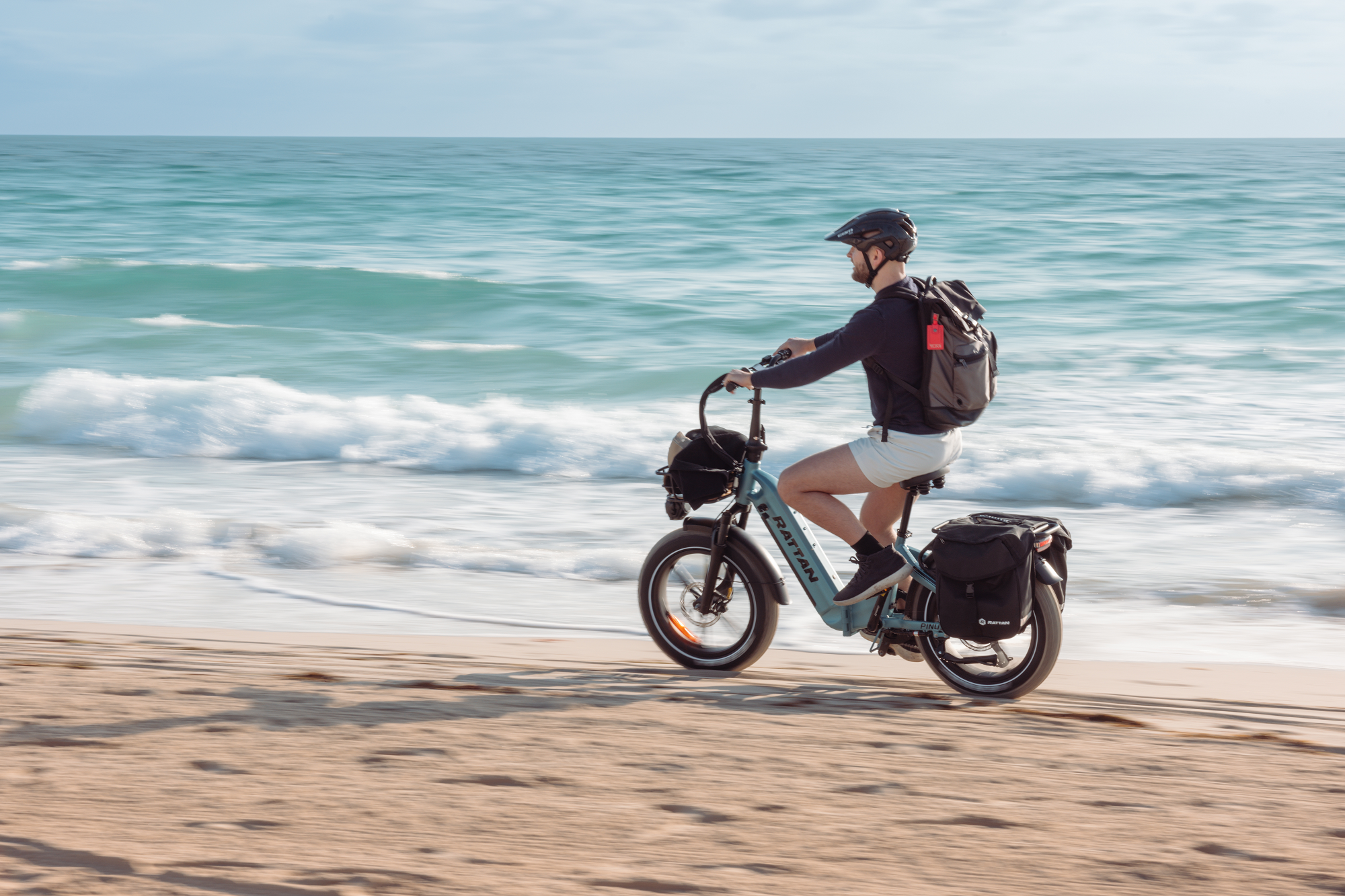 Rattan Pinus Step Thru Folding Fat Tire Electric Bike