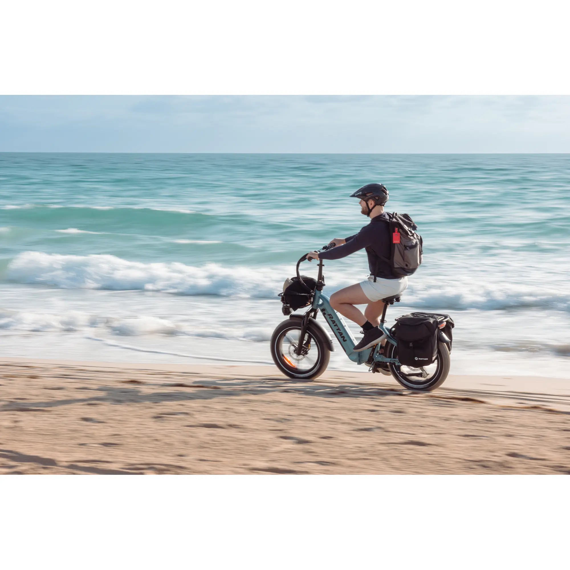 Rattan Pinus Step Thru Folding Fat Tire Electric Bike 