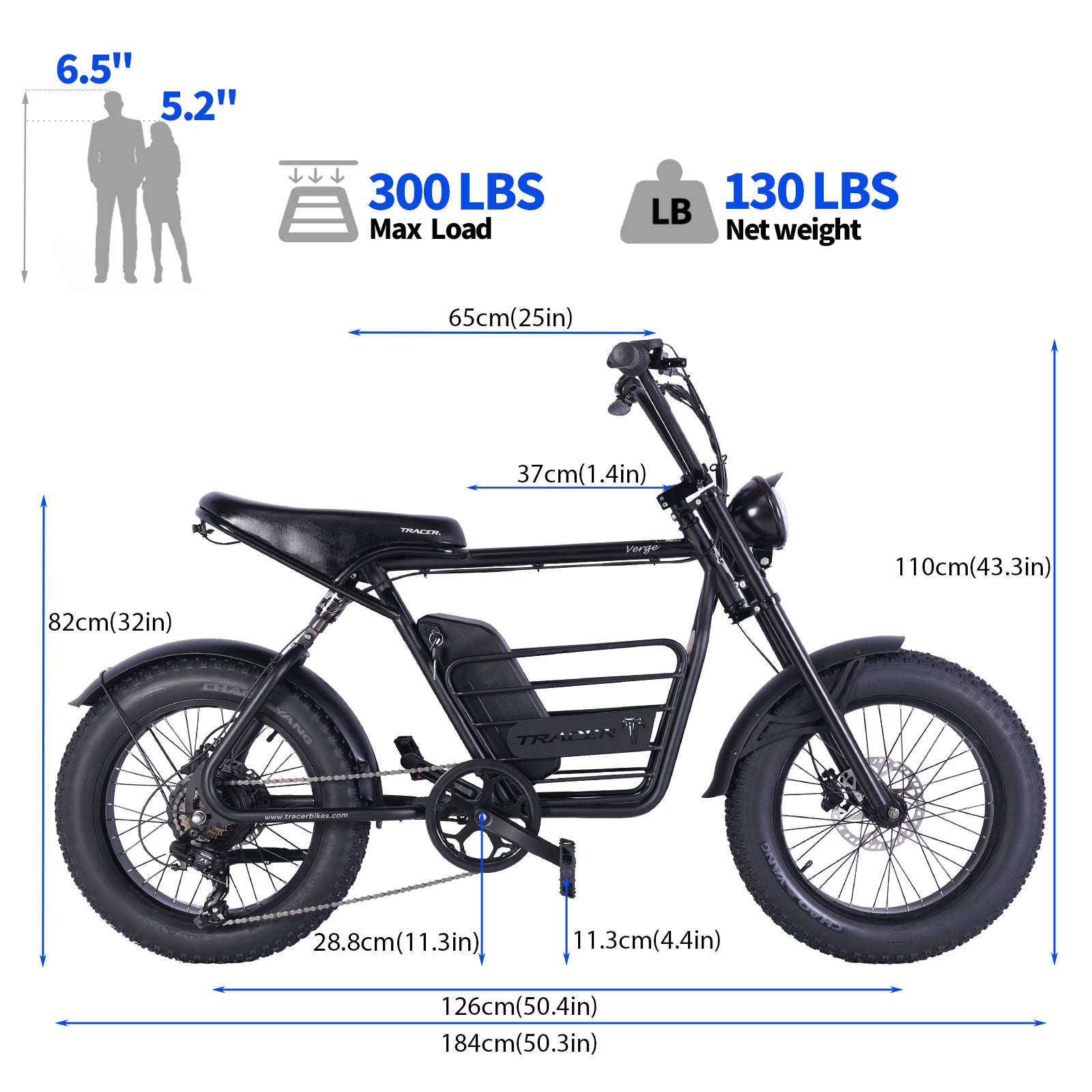 Tracer Verge 800W Fat Wheel Electric Motorbike