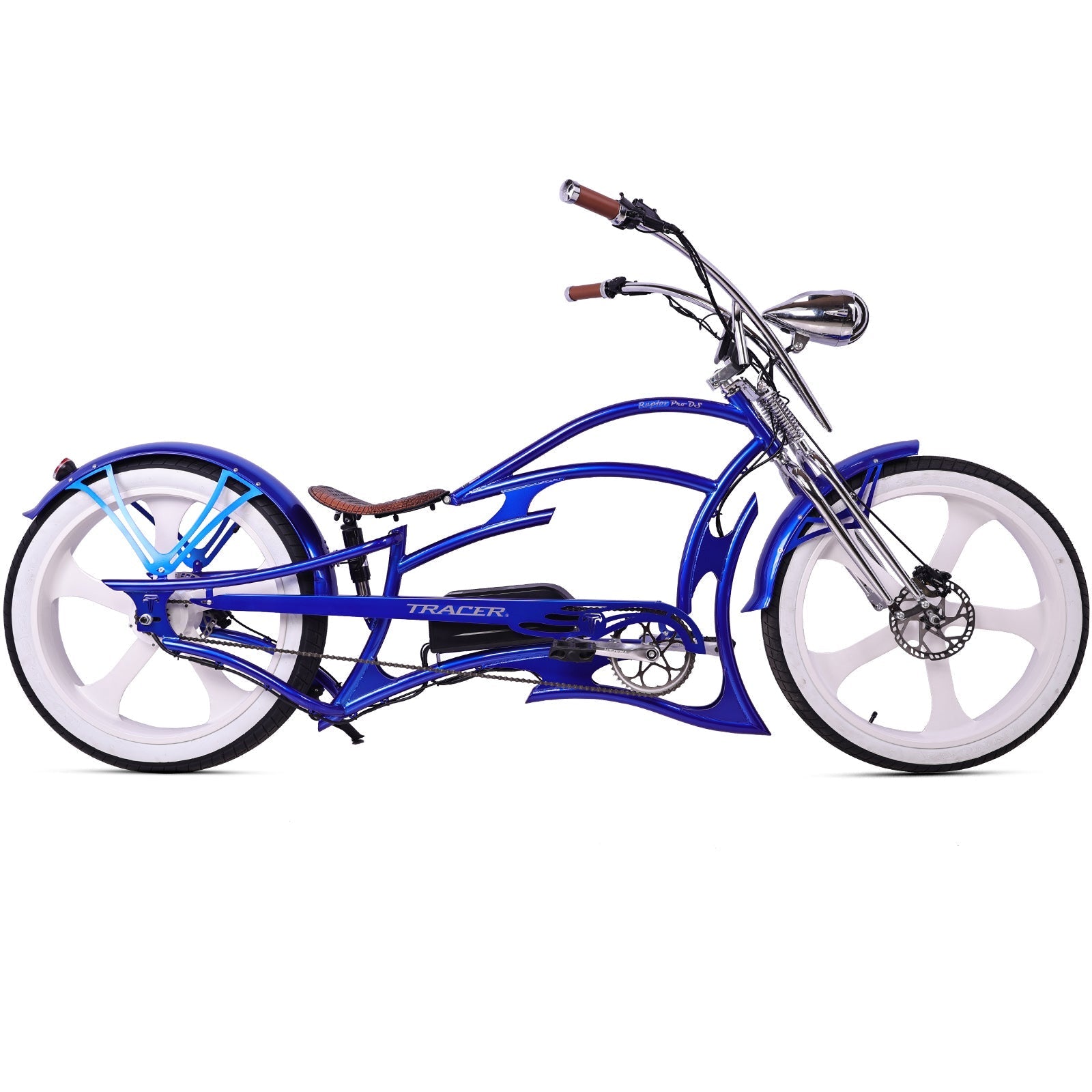 Tracer Raptor Pro DS 800W Stretch Chopper Cruiser Electric Bike