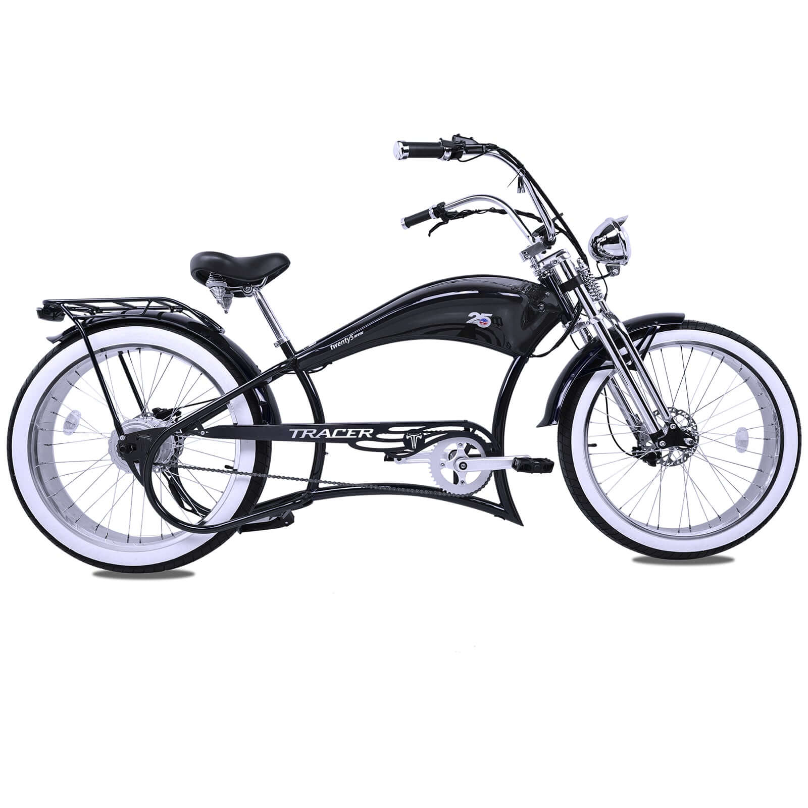 Tracer Twenty5 800W Chopper Stretch Cruiser Electric Bike