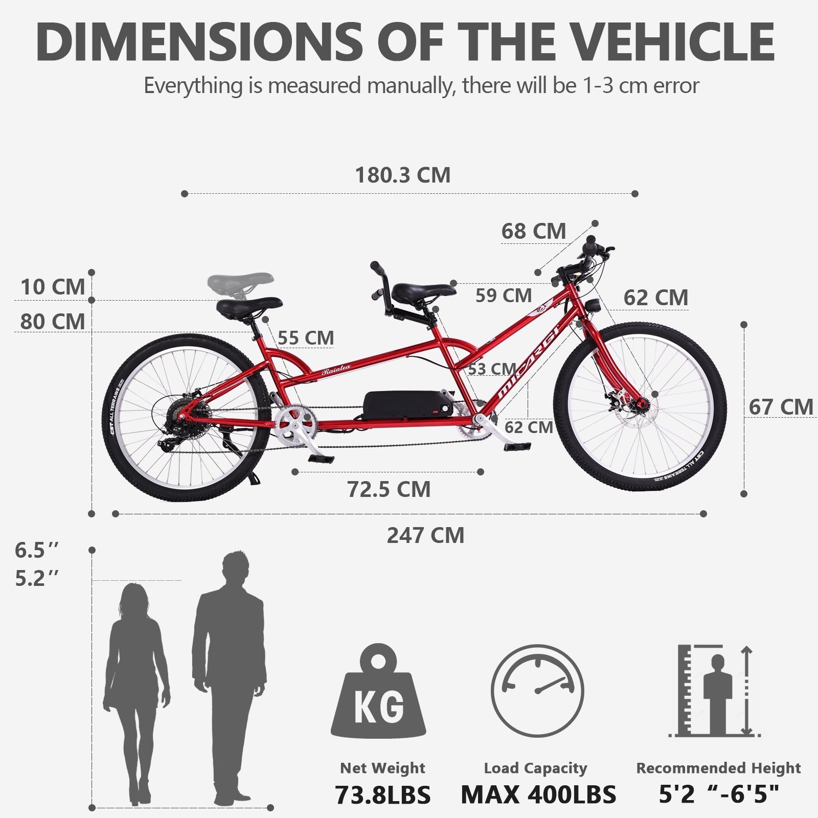 Tracer Raiatea 500W Tandem Electric Bike for Women