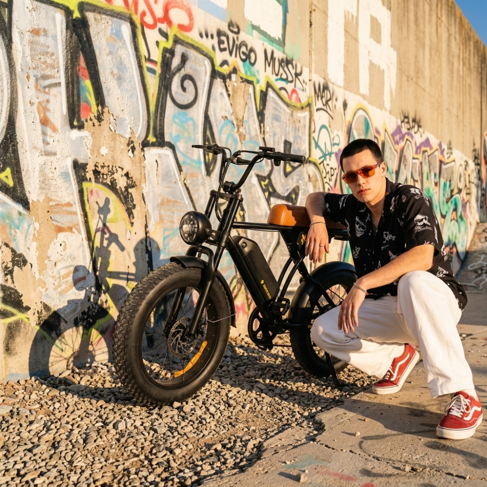 Cycrown CycRun Vintage Moped Electric Bike