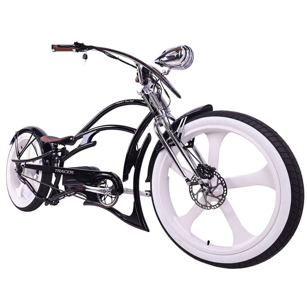 Tracer Raptor Pro DS 800W Stretch Chopper Cruiser Electric Bike