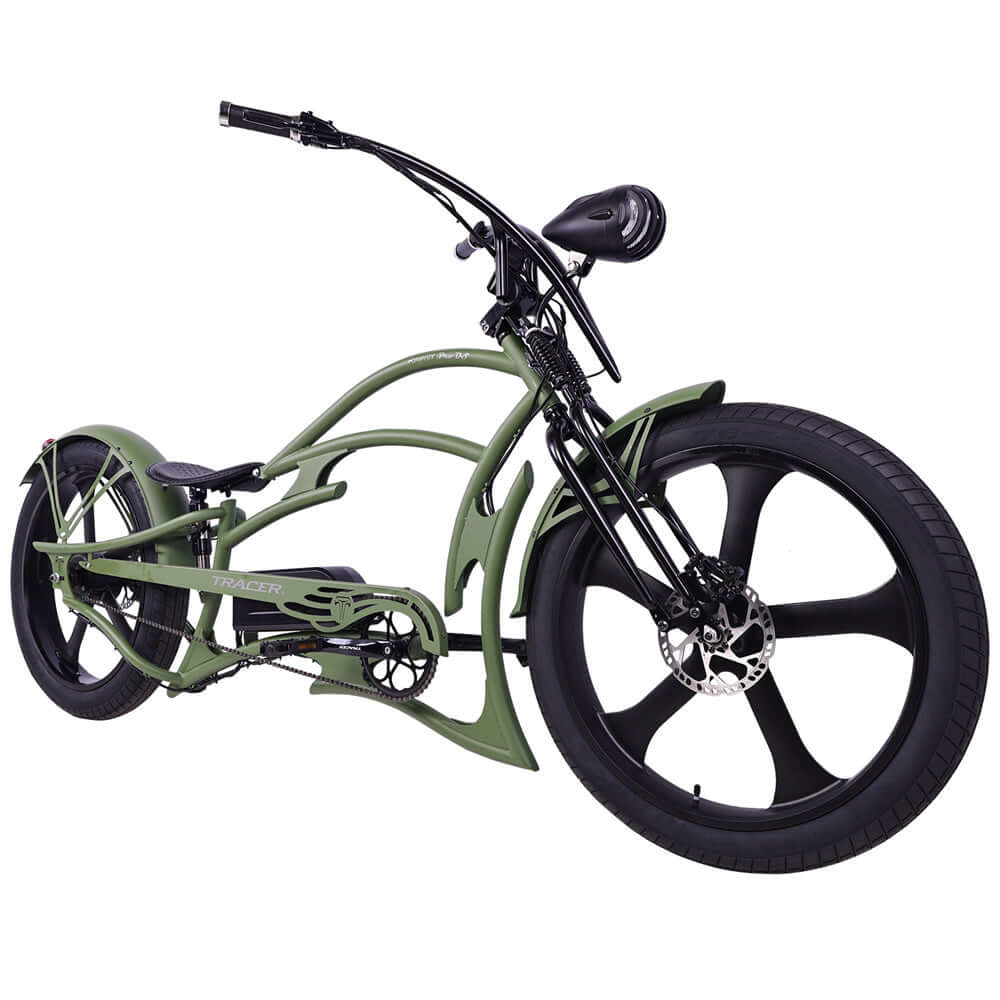 Tracer Raptor Pro DS 800W Stretch Chopper Cruiser Electric Bike