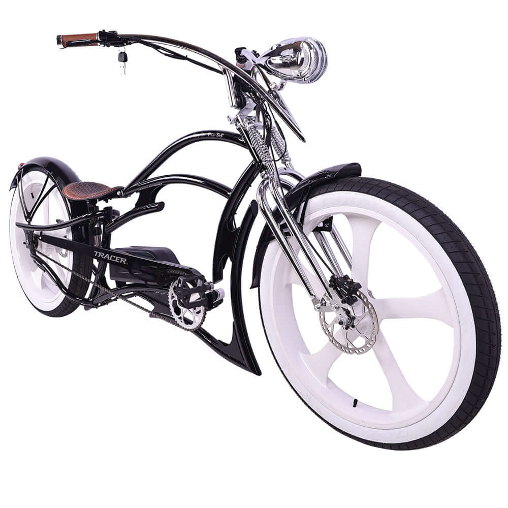 Tracer Raptor Pro DS 800W Stretch Chopper Cruiser Electric Bike
