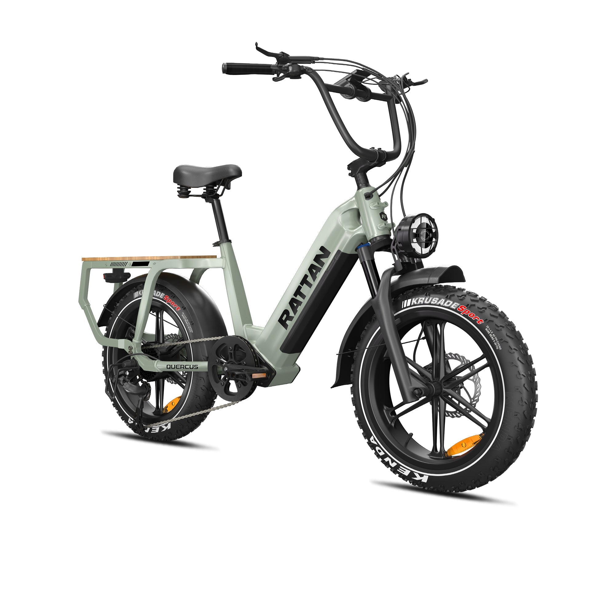 Rattan Quercus Step Thru Fat Tire Electric Cargo Bike