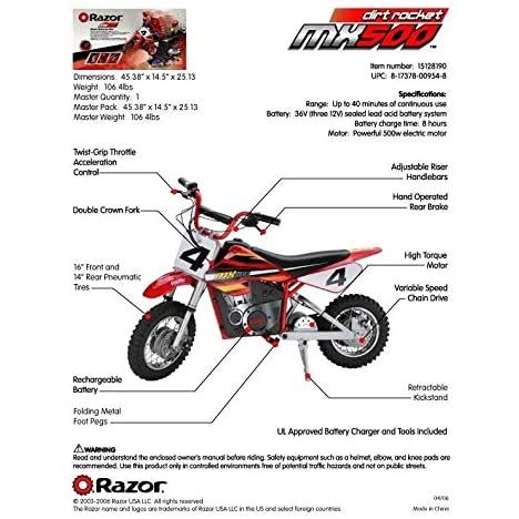 Razor MX500 Dirt Rocket Electric Dirt Bike