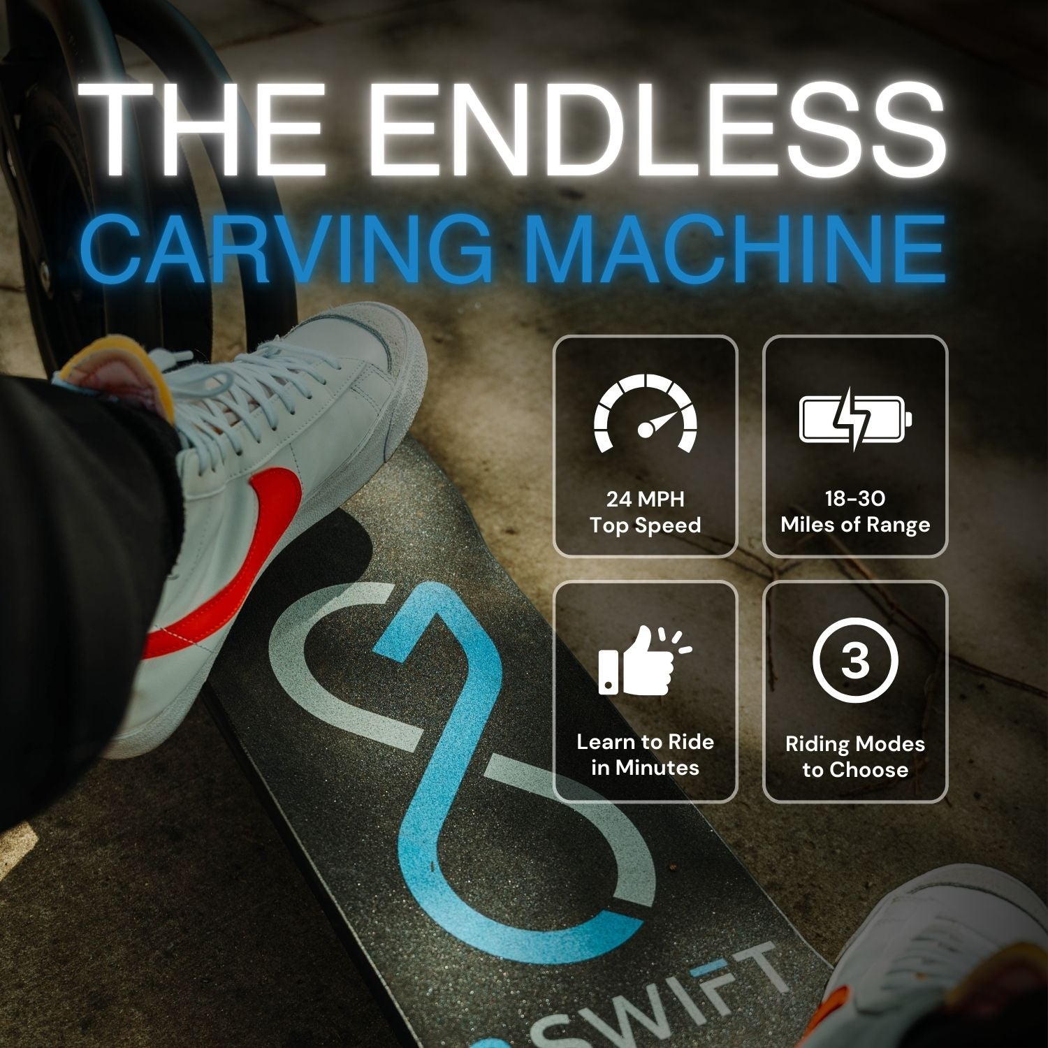 2Swift Mark II All-Terrain Electric Snowboard Style Board
