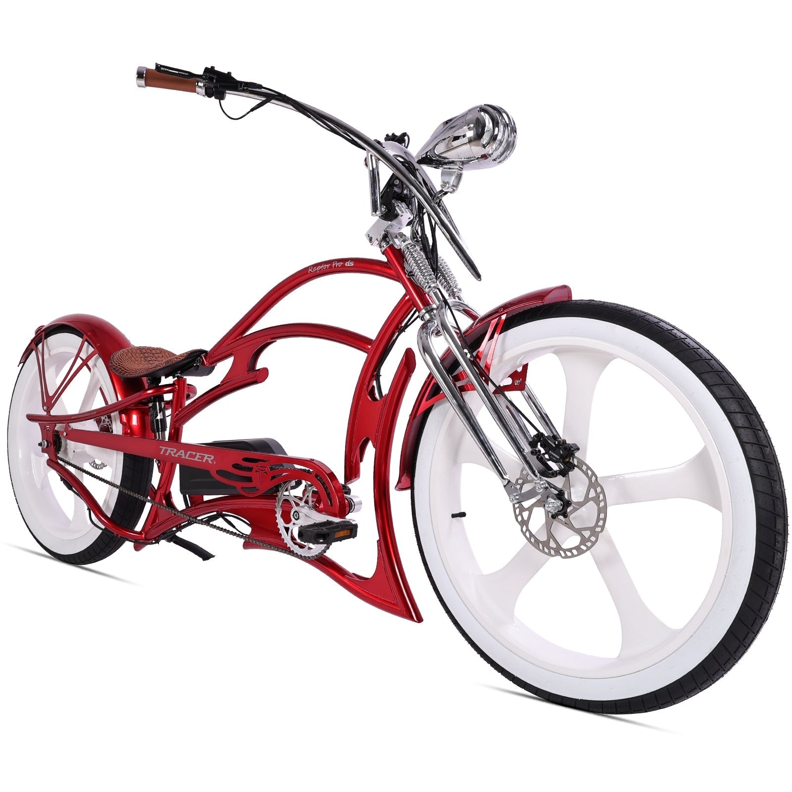 Tracer Raptor Pro DS 800W Stretch Chopper Cruiser Electric Bike