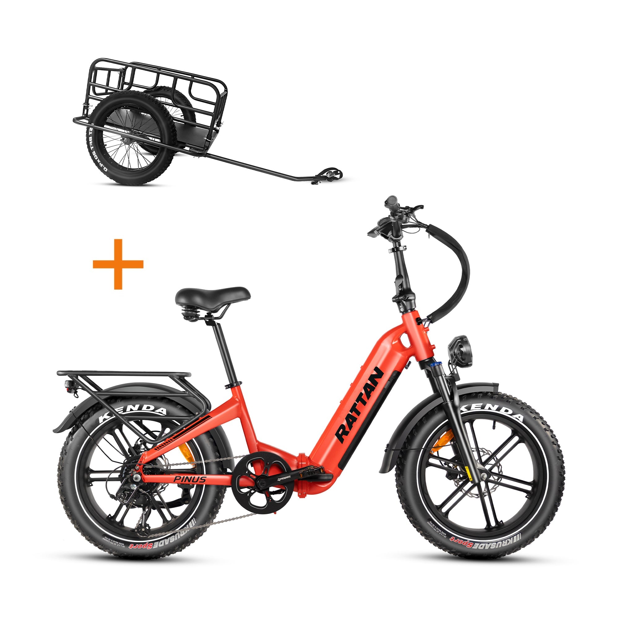 Rattan Pinus Step Thru Folding Fat Tire Electric Bike