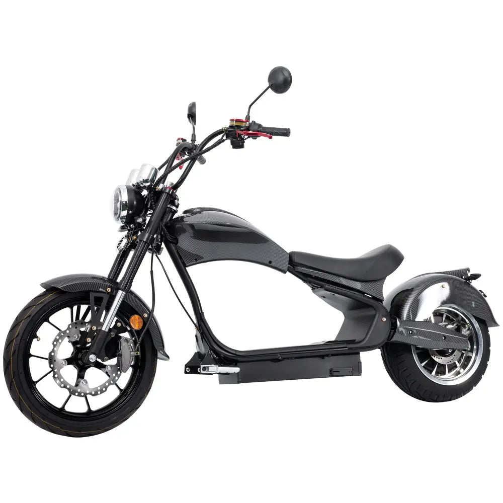 SoverSky MH3 4000W 45MPH Lithium Carbon Fiber Chopper Electric Motorcycle Scooter  Electric Bikes Paradise
