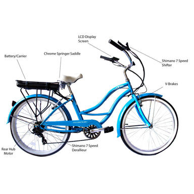 Micargi Bali 350W 48V Step Through Beach Cruiser Electric Bike  Electric Bikes Paradise
