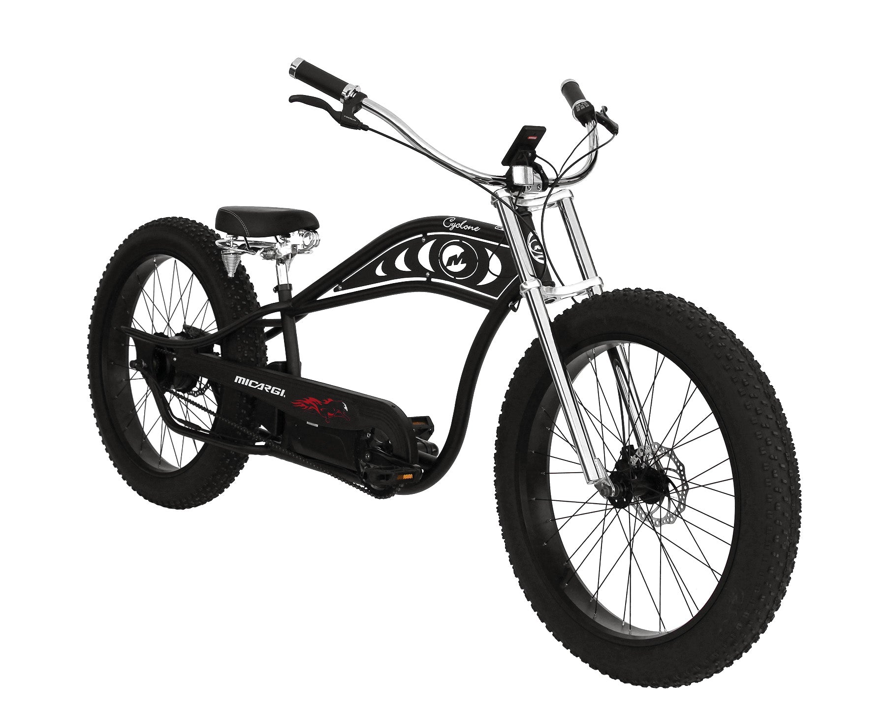 Micargi Cyclone 500W 48V Fat Tire Stretch Cruiser Electric Bike