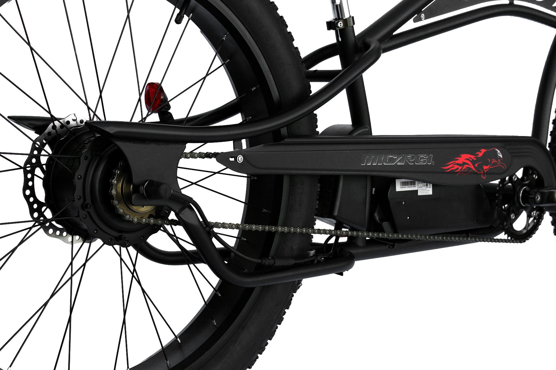 Micargi Cyclone 500W 48V Fat Tire Stretch Cruiser Electric Bike