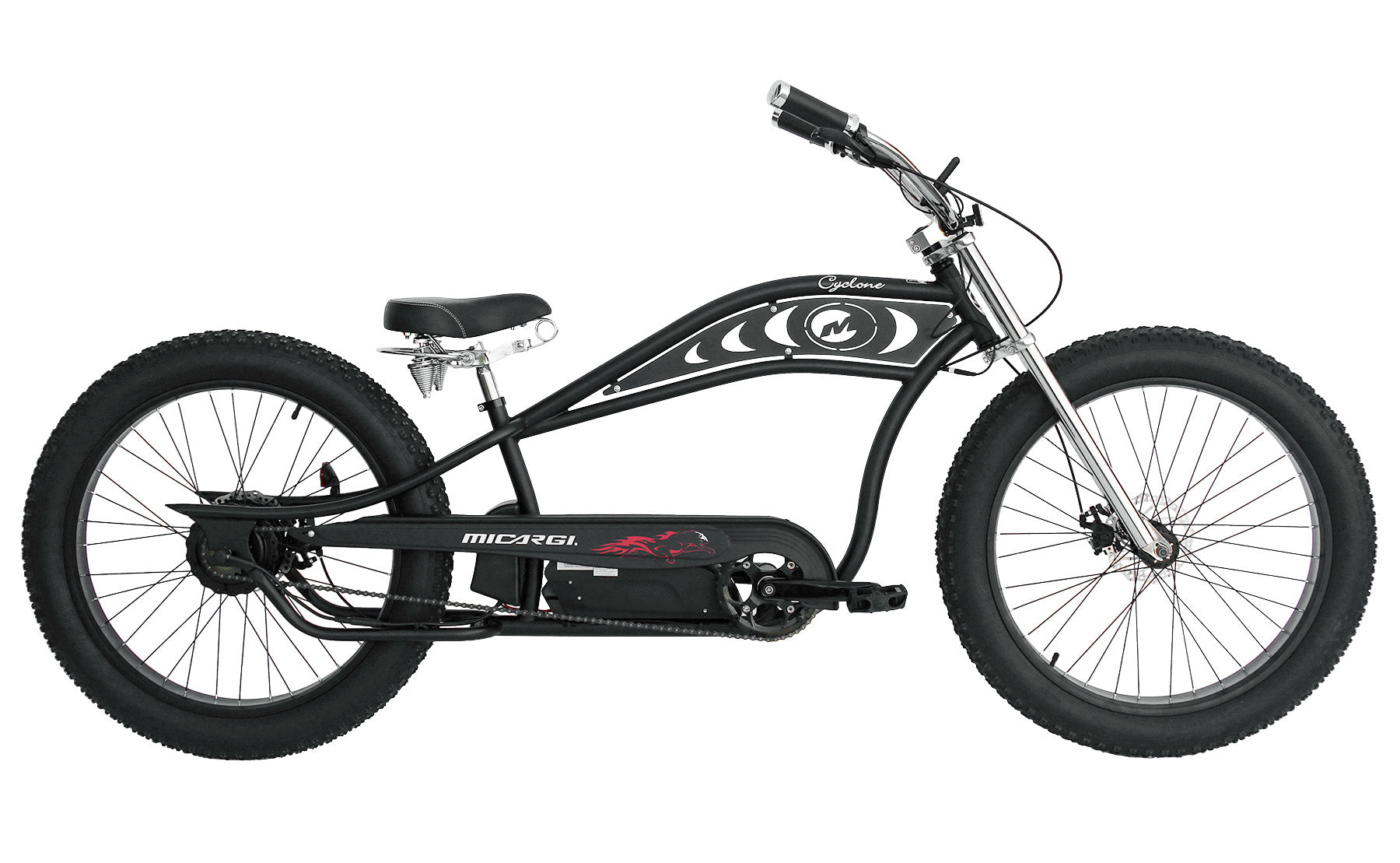 Micargi Cyclone 500W 48V Fat Tire Stretch Cruiser Electric Bike