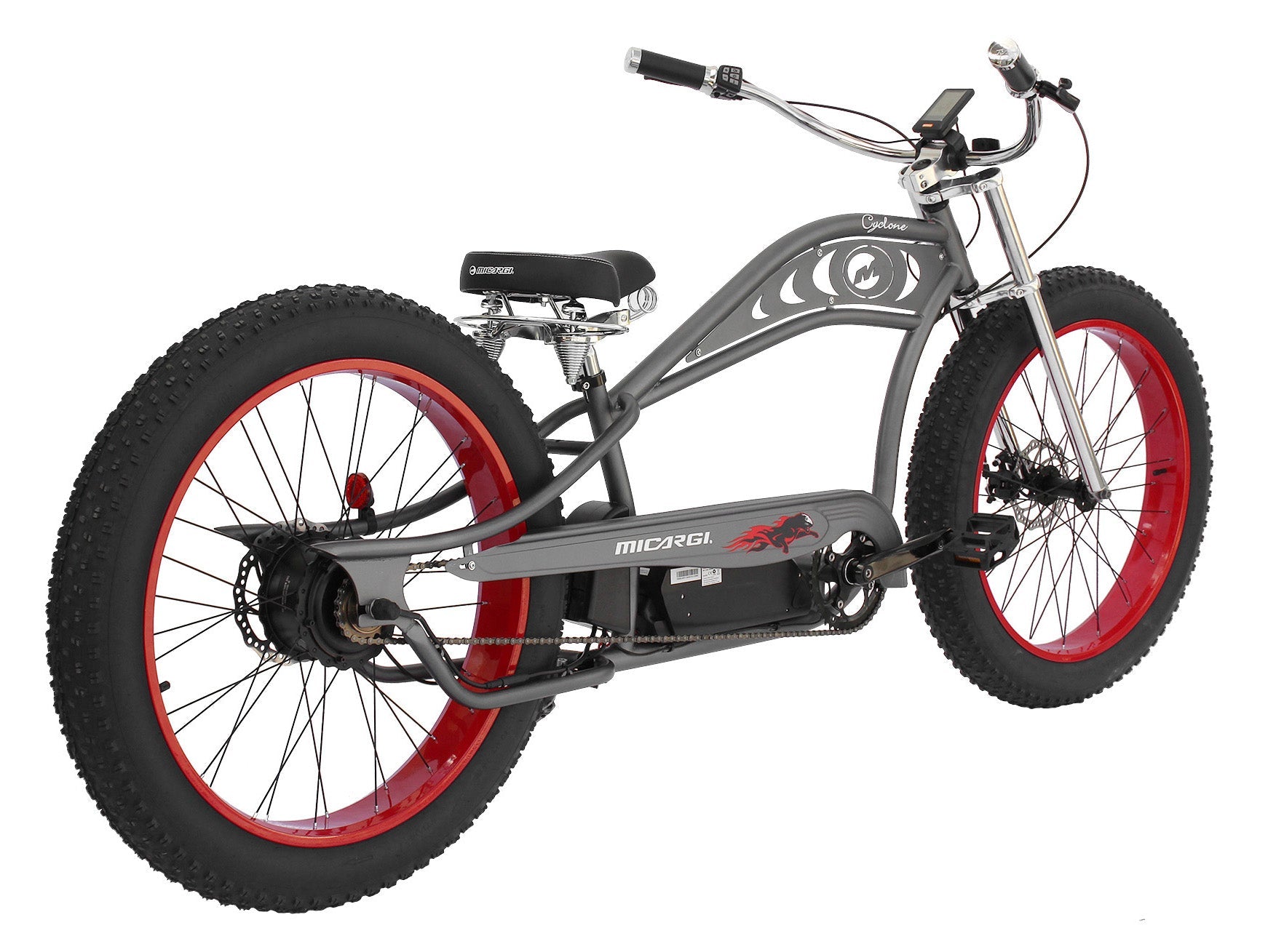 Micargi Cyclone 500W 48V Fat Tire Stretch Cruiser Electric Bike