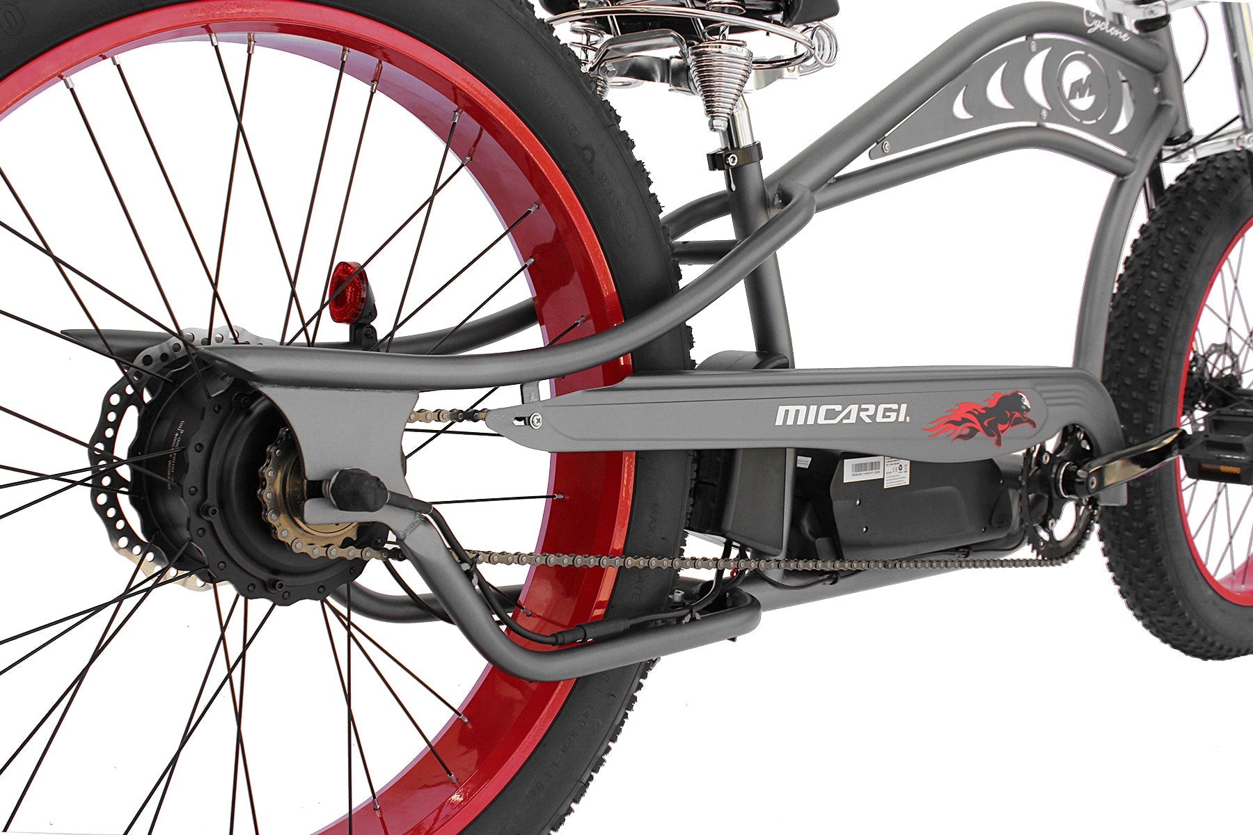 Micargi Cyclone 500W 48V Fat Tire Stretch Cruiser Electric Bike