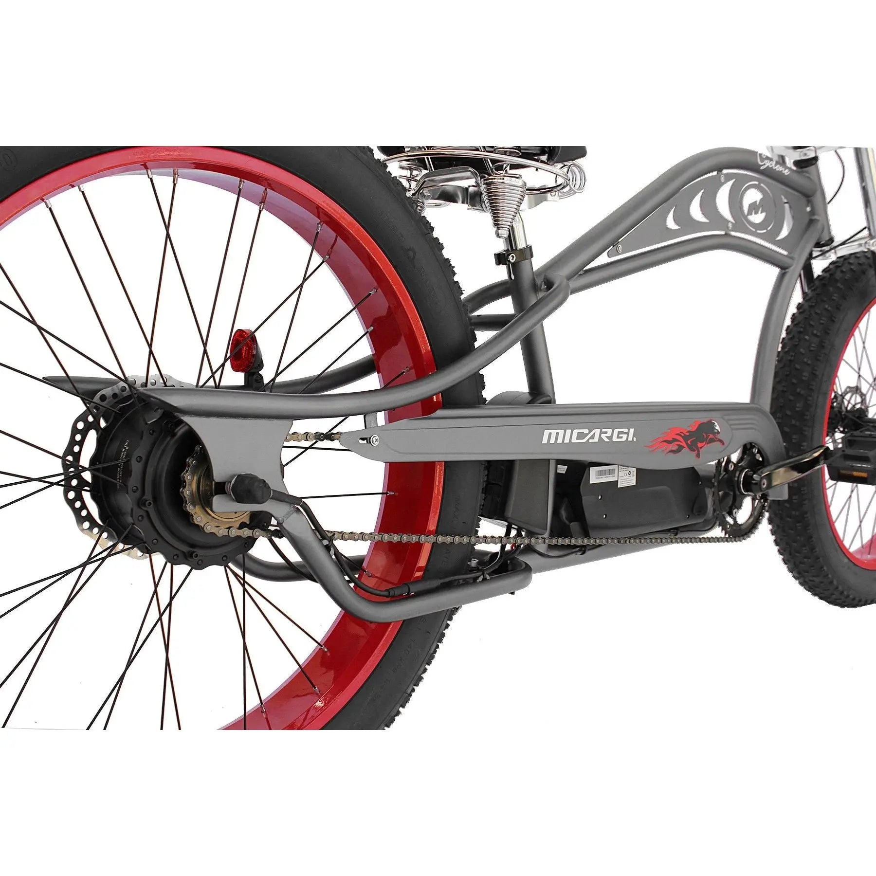Micargi Cyclone 500W 48V Fat Tire Stretch Cruiser Electric Bike  Electric Bikes Paradise