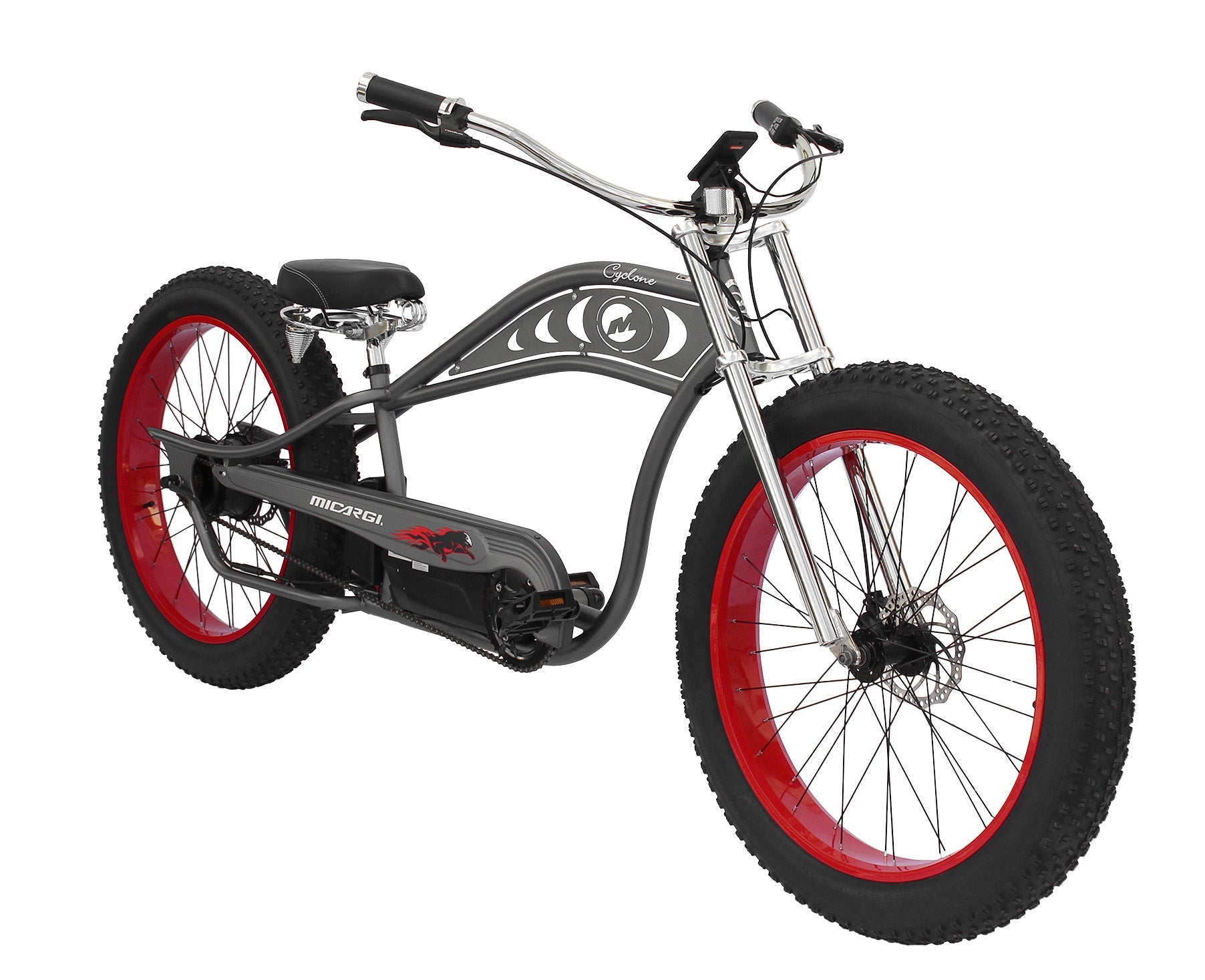 Micargi Cyclone 500W 48V Fat Tire Stretch Cruiser Electric Bike