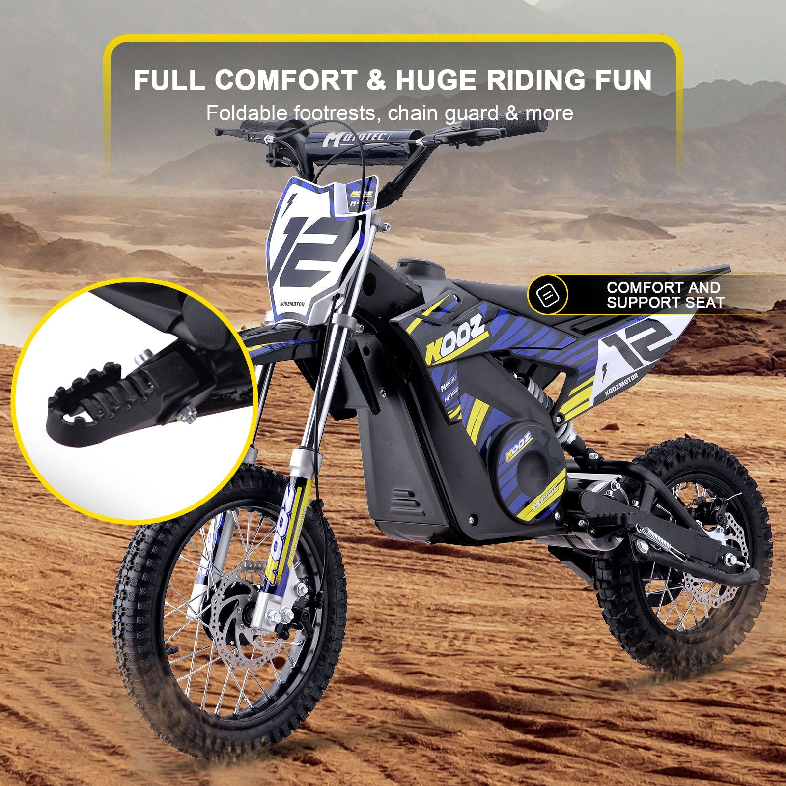 MotoTec 36V 1000W Electric Dirt Bike