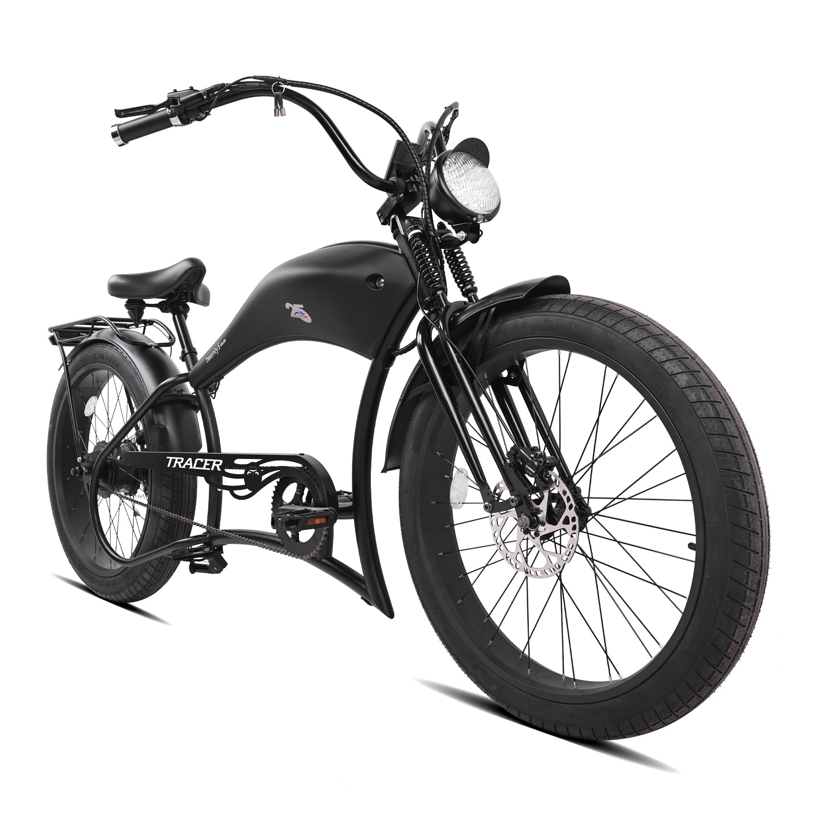 Tracer Twenty5 800W Chopper Stretch Cruiser Electric Bike