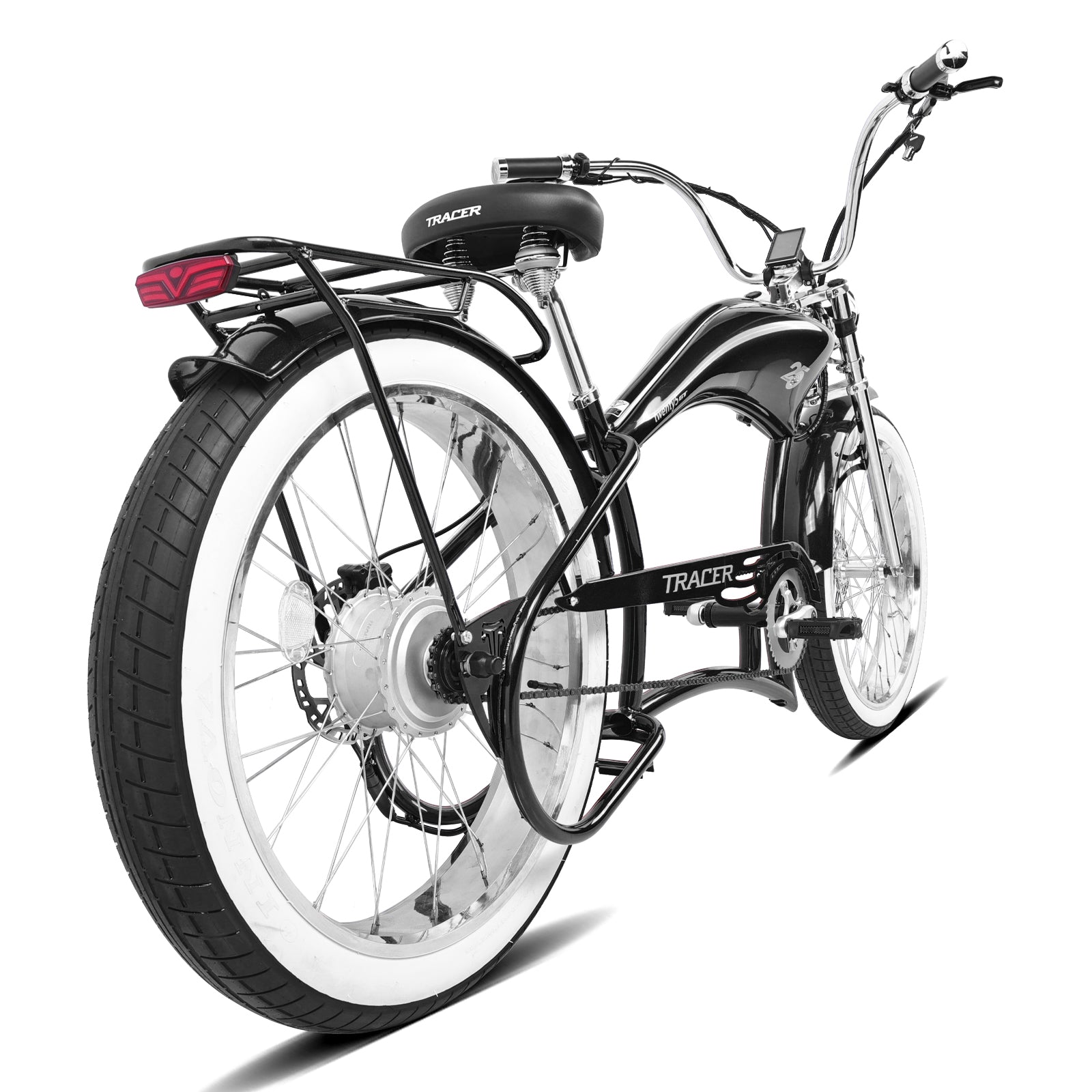 Tracer Twenty5 800W Chopper Stretch Cruiser Electric Bike