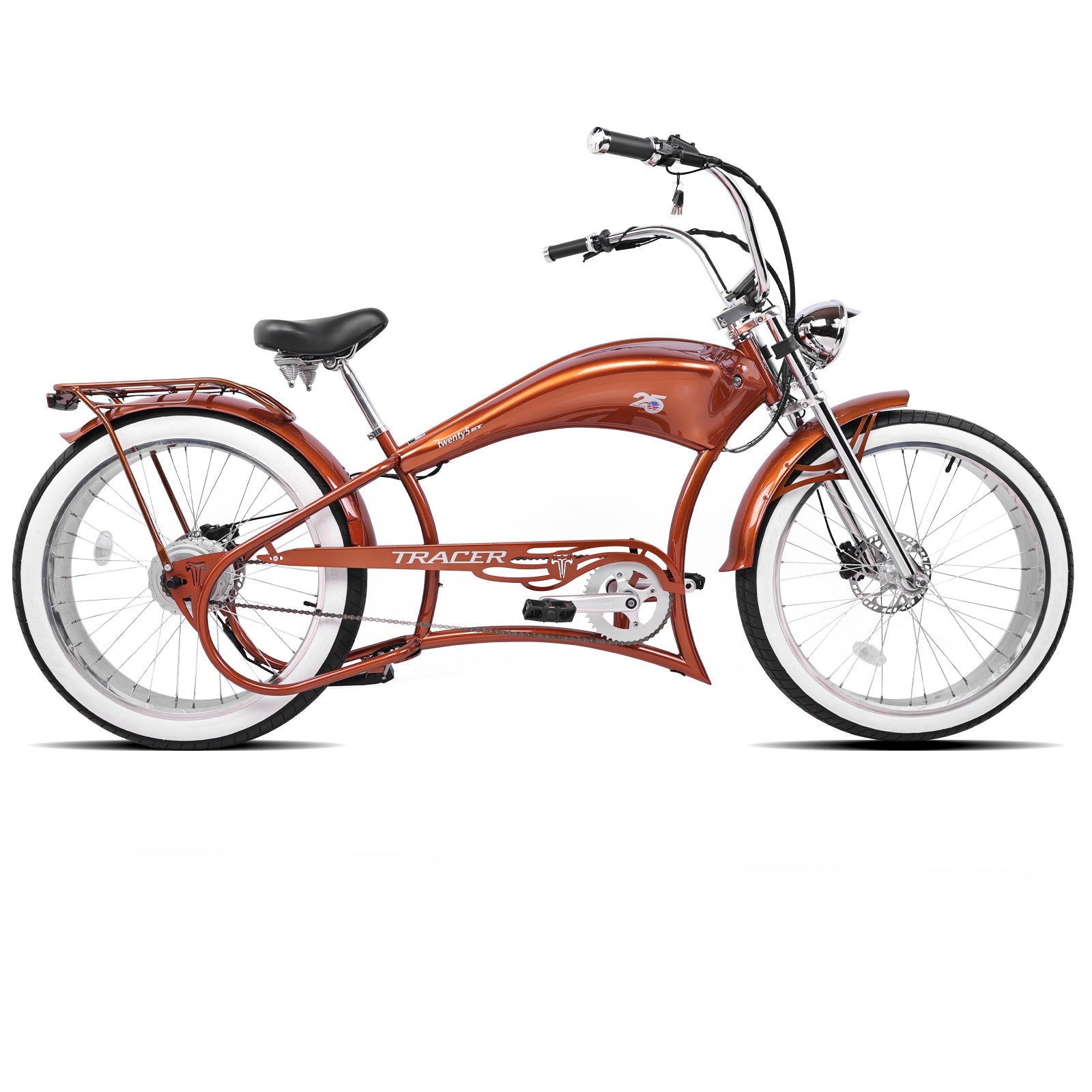 Tracer Twenty5 800W Chopper Stretch Cruiser Electric Bike