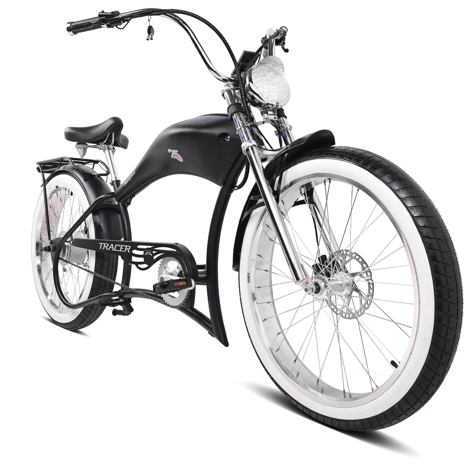 Tracer Twenty5 800W Chopper Stretch Cruiser Electric Bike