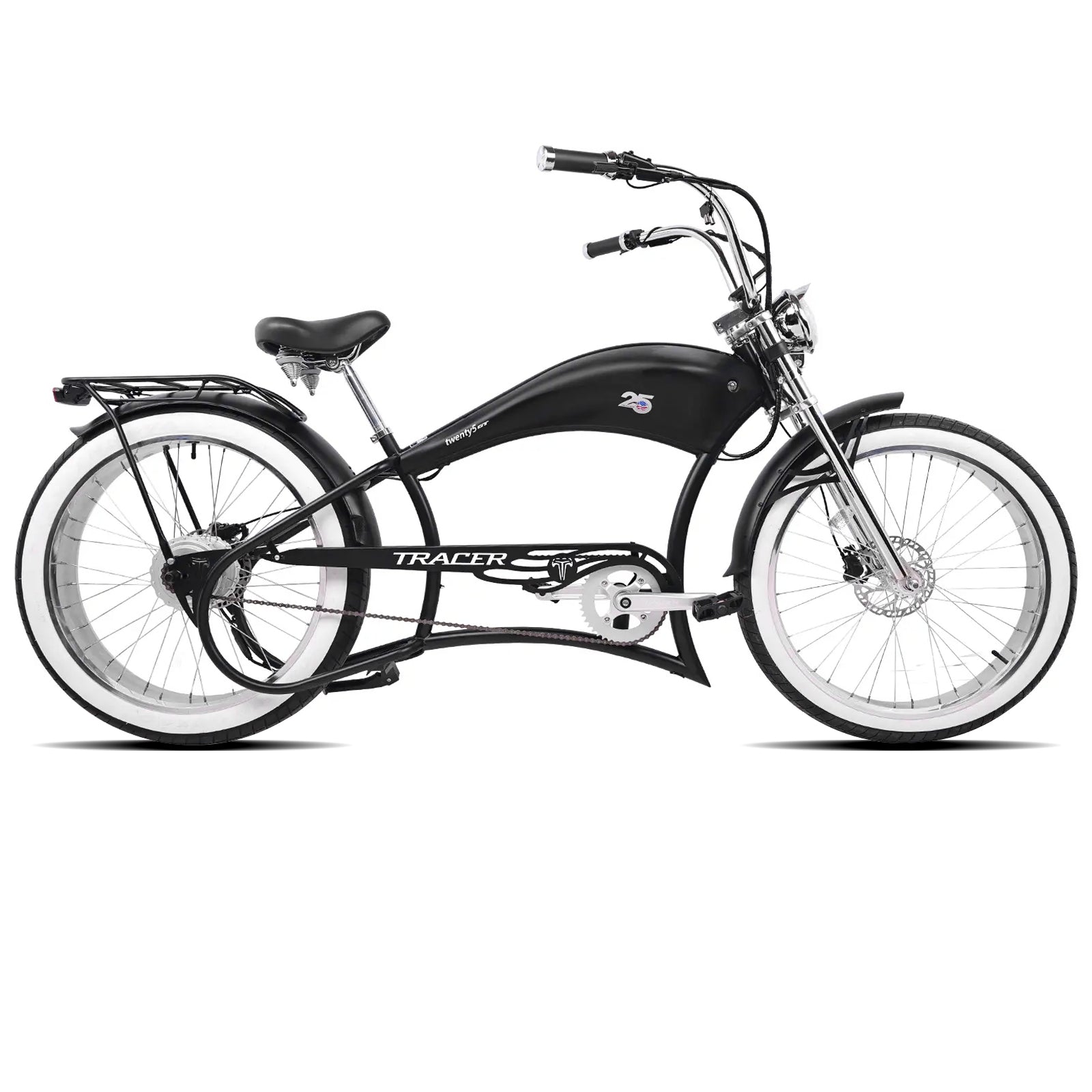 Tracer Twenty5 800W Chopper Stretch Cruiser Electric Bike
