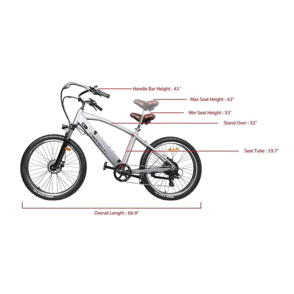 GlareWheel EB-X11 500W 26-Inch Fat Tire Electric Cruiser Bike