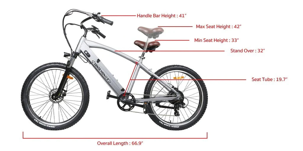 GlareWheel EB-X11 500W 26-Inch Fat Tire Electric Cruiser Bike