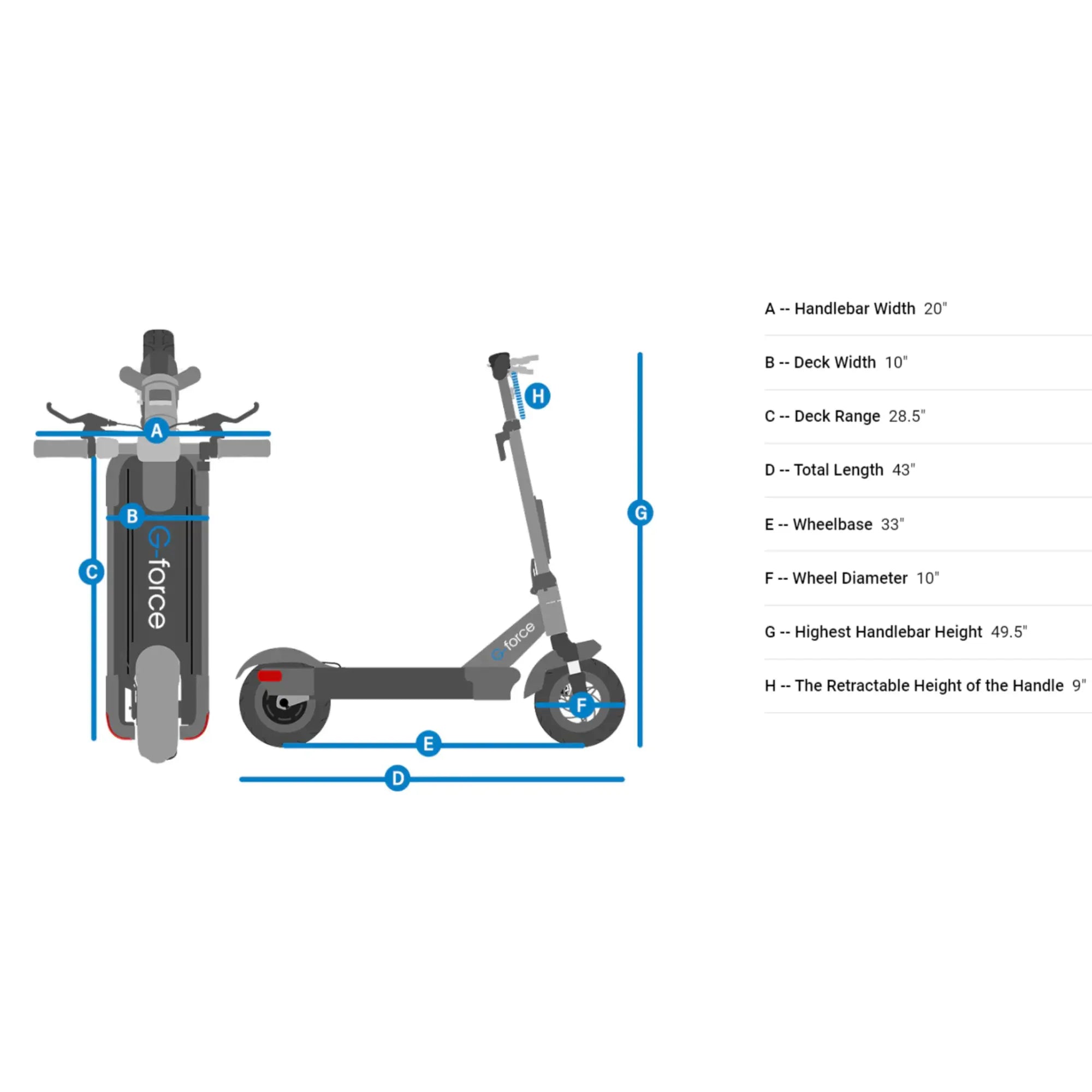 G-Force S10 500W 48V Folding Electric Scooter  Electric Bikes Paradise