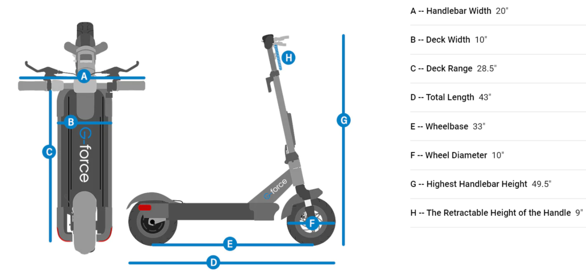 G-Force S10 500W 48V Folding Electric Scooter