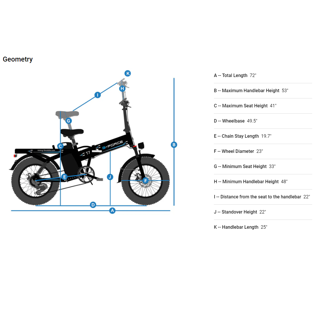 G-Force T7 750W 48V Long Range All Terrain Fat Tire Electric Bike