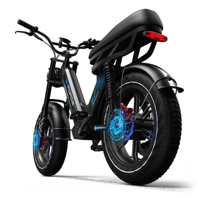 g force electric bicycle G-Force ZF 750W 48V Moped-Style Step-Through Fat Tire Electric Bike — Electric Bikes Paradise
