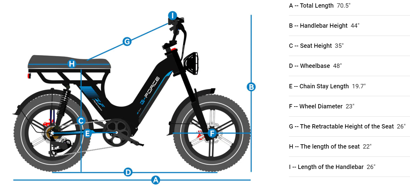 G-Force ZF 750W 48V Moped-Style Step-Through Fat Tire Electric Bike