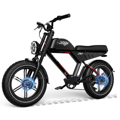 G-Force ZM 750W 48V Fat Tire Moped-Style Electric Bike  Electric Bikes Paradise