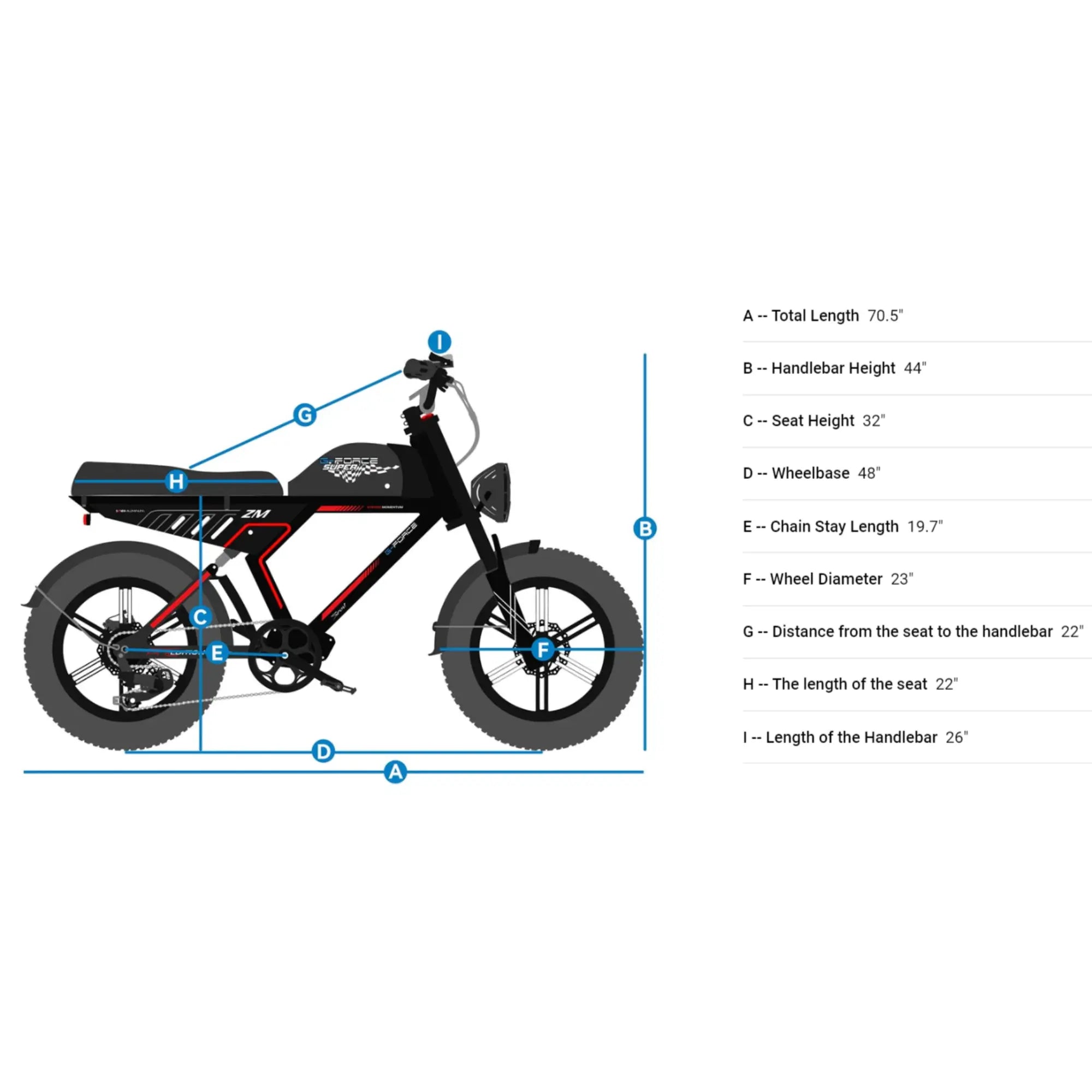 G-Force ZM 750W 48V Fat Tire Moped-Style Electric Bike  Electric Bikes Paradise