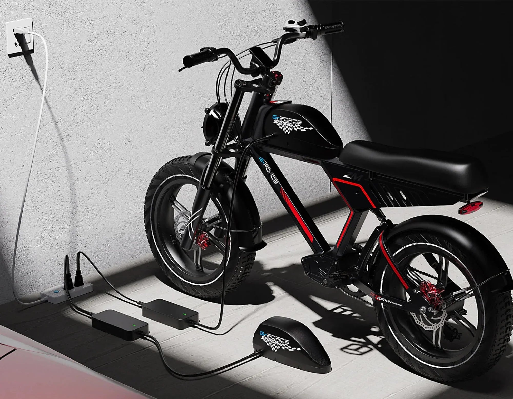 G-Force ZM 750W 48V Fat Tire Moped-Style Electric Bike