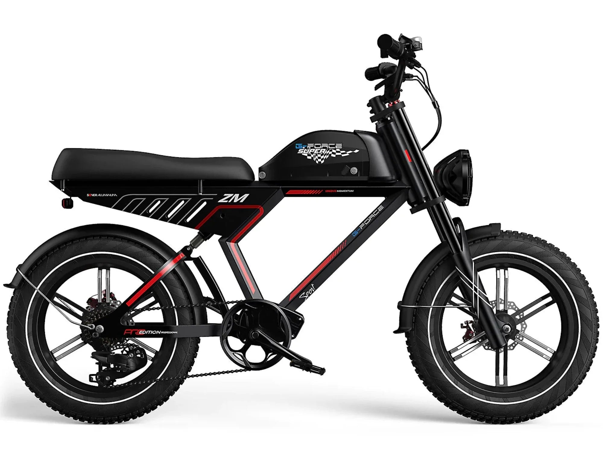 G-Force ZM 750W 48V Fat Tire Moped-Style Electric Bike