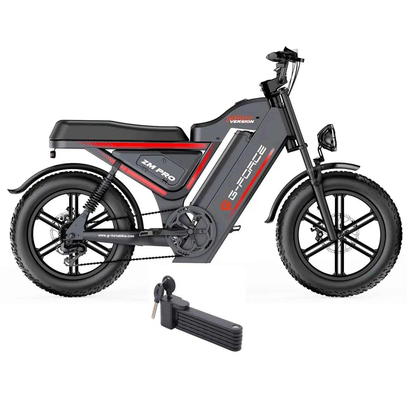 G-Force ZM PRO 1000W 52V Fat Tire Moped-Style Electric Bike  Electric Bikes Paradise