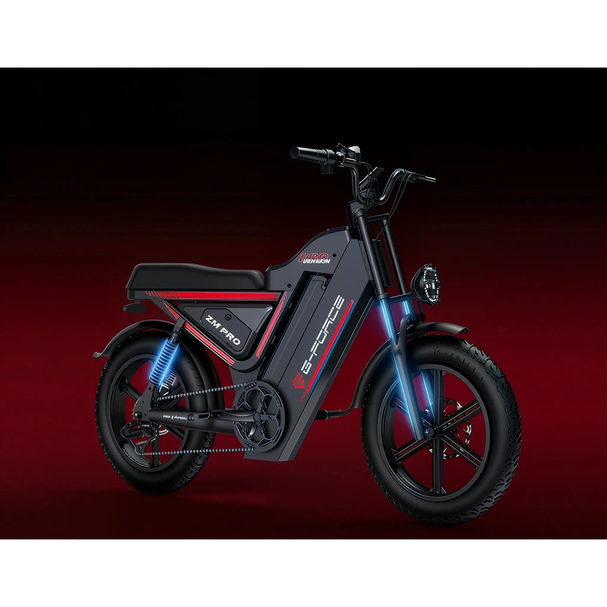 G-Force ZM PRO 1000W 52V Fat Tire Moped-Style Electric Bike  Electric Bikes Paradise